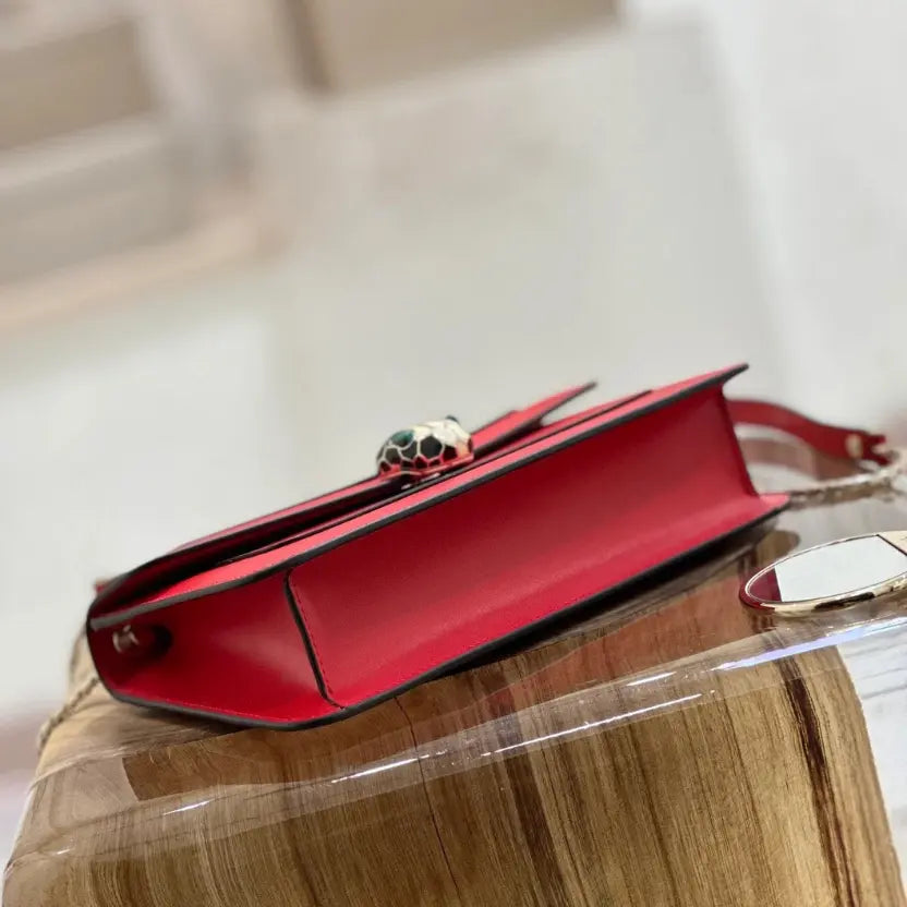 Boutique Level Quality || Bvlgari Serpenti Forever Crossbody Bag In Red