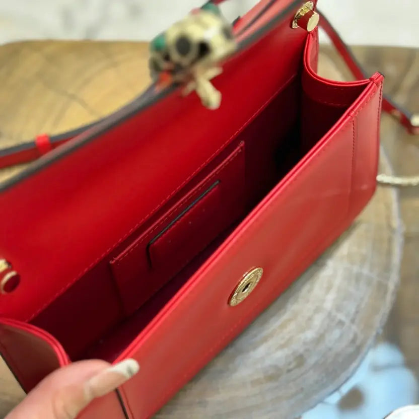 Boutique Level Quality || Bvlgari Serpenti Forever Crossbody Bag In Red