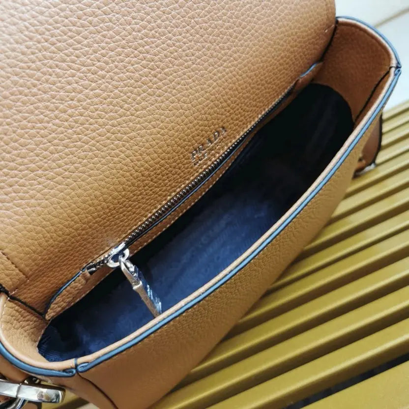 Boutique Quality || Prada Flap Shoulder Bag in Brown