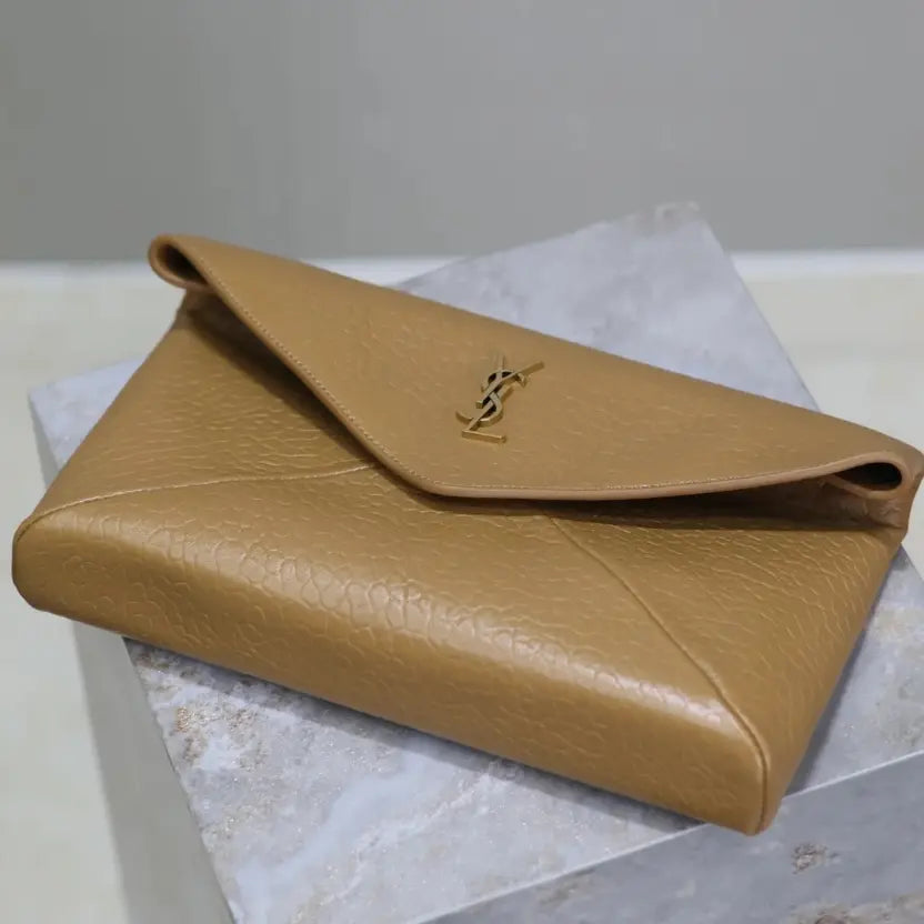 Boutique Quality || YSL Envelope Clutch in Brown