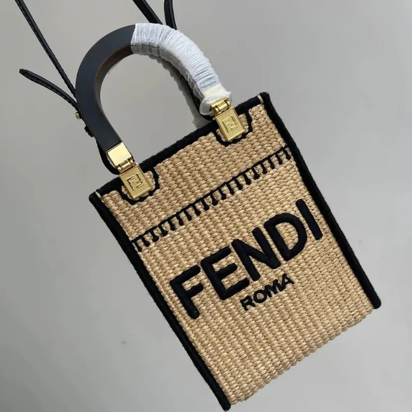 Boutique Quality || Fendi Straw Mini Tote Bag