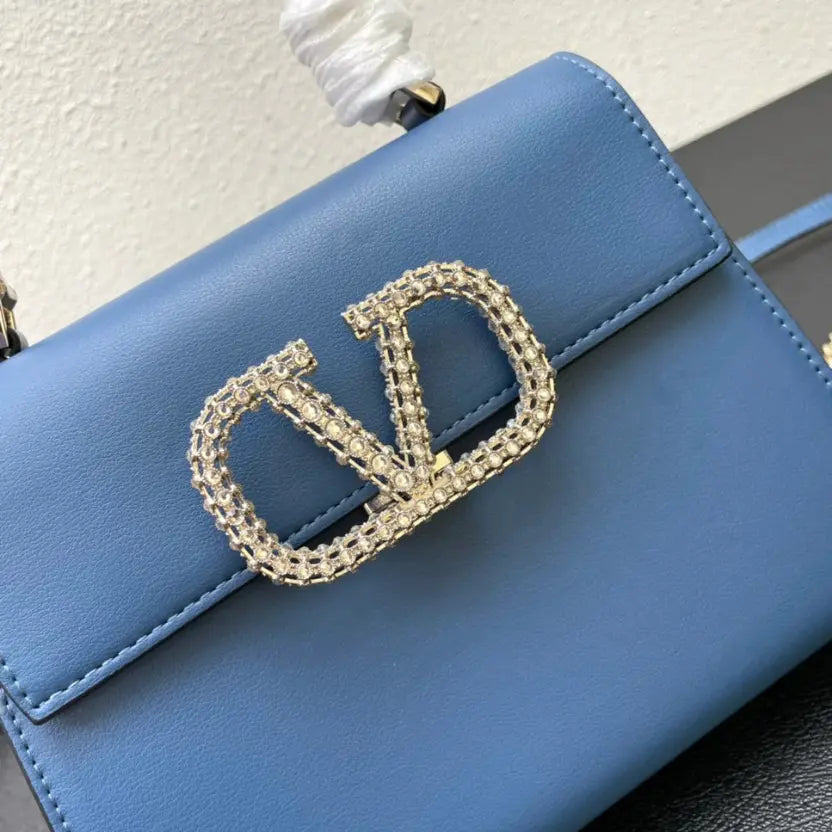 Boutique Level Quality || Valentino Small Crystal-Embellished Handbag in Blue