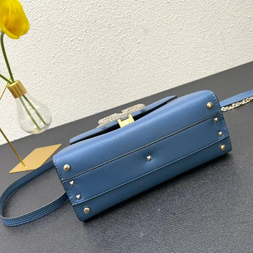 Boutique Level Quality || Valentino Small Crystal-Embellished Handbag in Blue