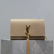 Boutique Quality || YSL KATE 24cm Tassel Bag in Brown