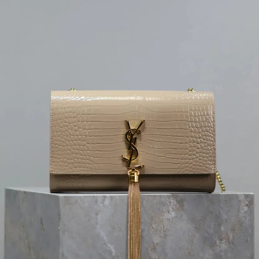 Boutique Quality || YSL KATE 24cm Tassel Bag in Brown