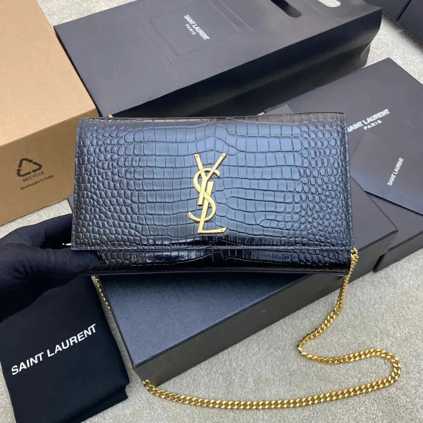 Boutique Quality || YSL Black Kate Chain Crossbody Bag