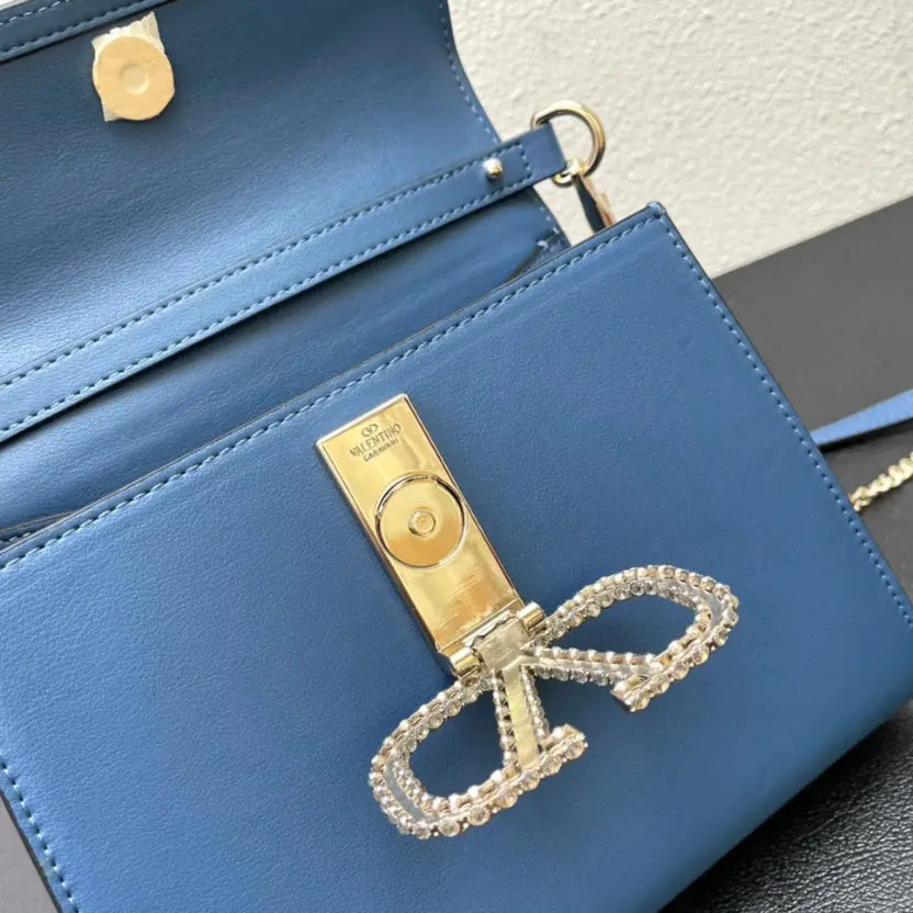 Boutique Level Quality || Valentino Small Crystal-Embellished Handbag in Blue