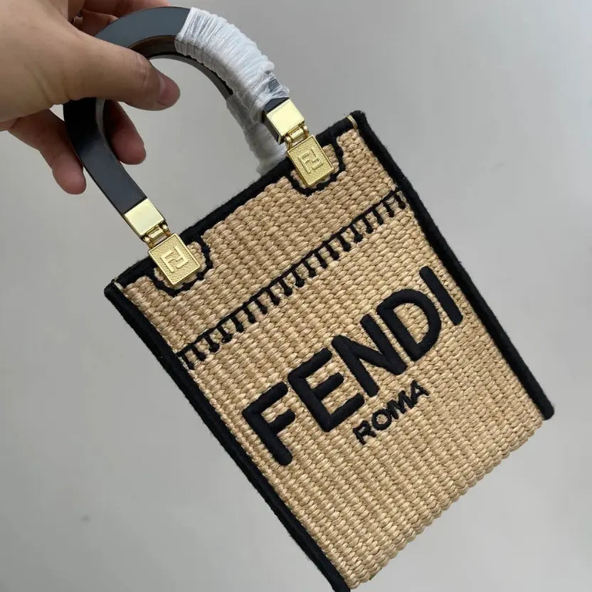 Boutique Quality || Fendi Straw Mini Tote Bag