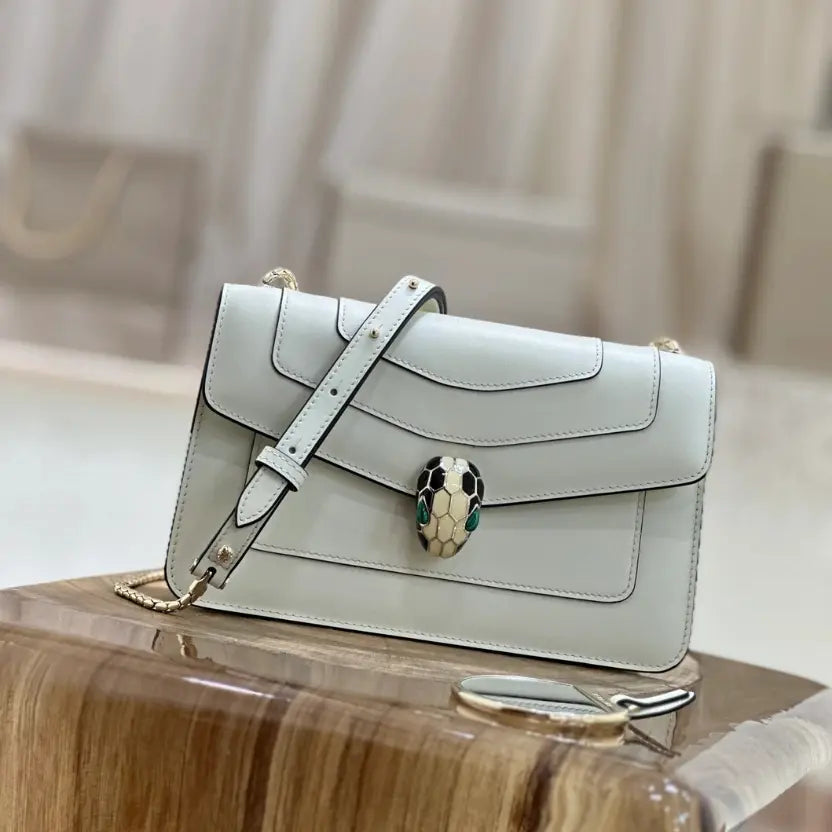 Boutique Level Quality || Bvlgari Serpenti Forever Crossbody Bag In White