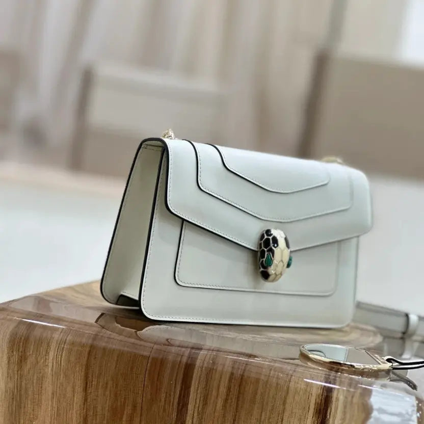 Boutique Level Quality || Bvlgari Serpenti Forever Crossbody Bag In White