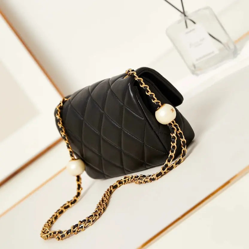 Boutique Quality || Chanel Pearl Dumpling Classic Bag in Black