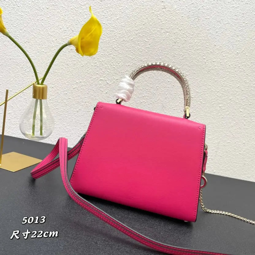 Boutique Level Quality || Valentino Small Crystal-Embellished Handbag in Pink