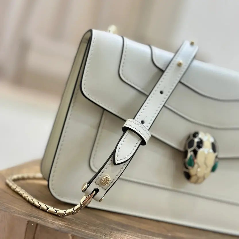 Boutique Level Quality || Bvlgari Serpenti Forever Crossbody Bag In White