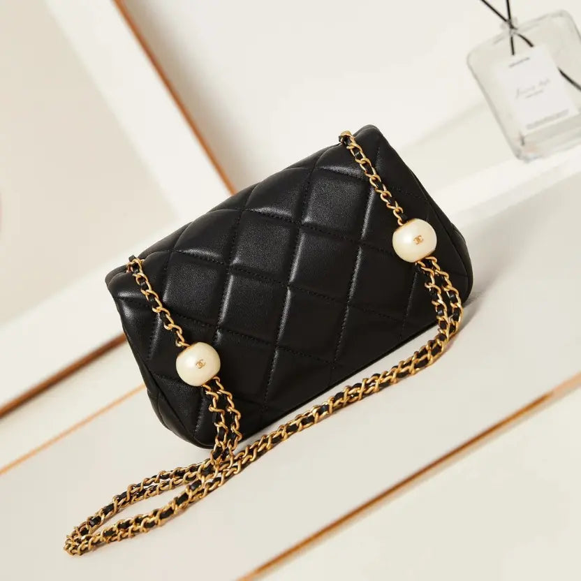 Boutique Quality || Chanel Pearl Dumpling Classic Bag in Black