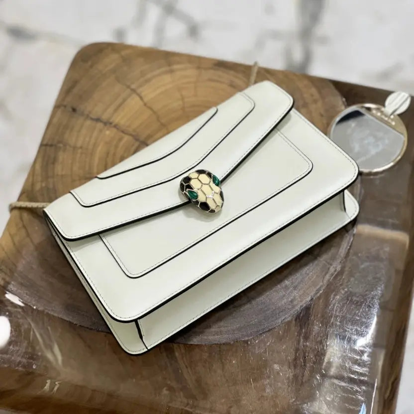 Boutique Level Quality || Bvlgari Serpenti Forever Crossbody Bag In White
