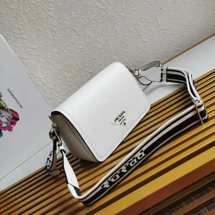 Boutique Quality || Prada Flap Shoulder Bag in White