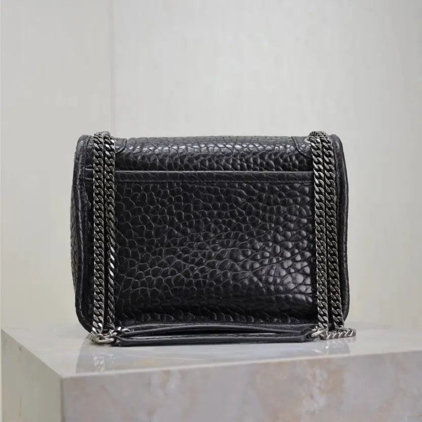 Boutique Quality || YSL Black Elephant Print , 22cm Clasp Bag