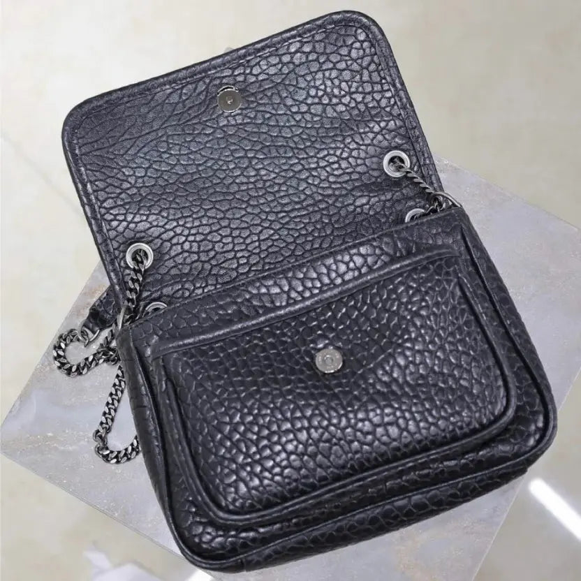 Boutique Quality || YSL Black Elephant Print , 22cm Clasp Bag