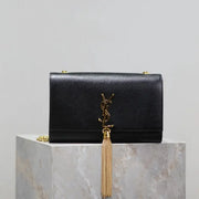 Boutique Quality || KATE 24cm Tassel Bag in Black and Gold