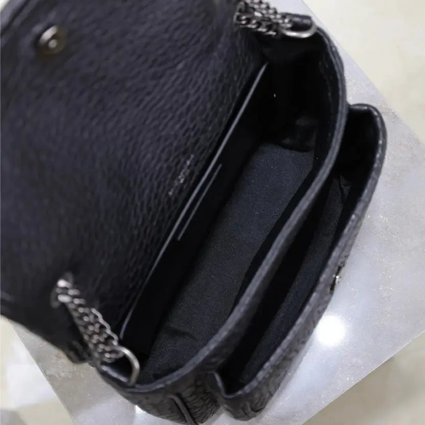 Boutique Quality || YSL Black Elephant Print , 22cm Clasp Bag