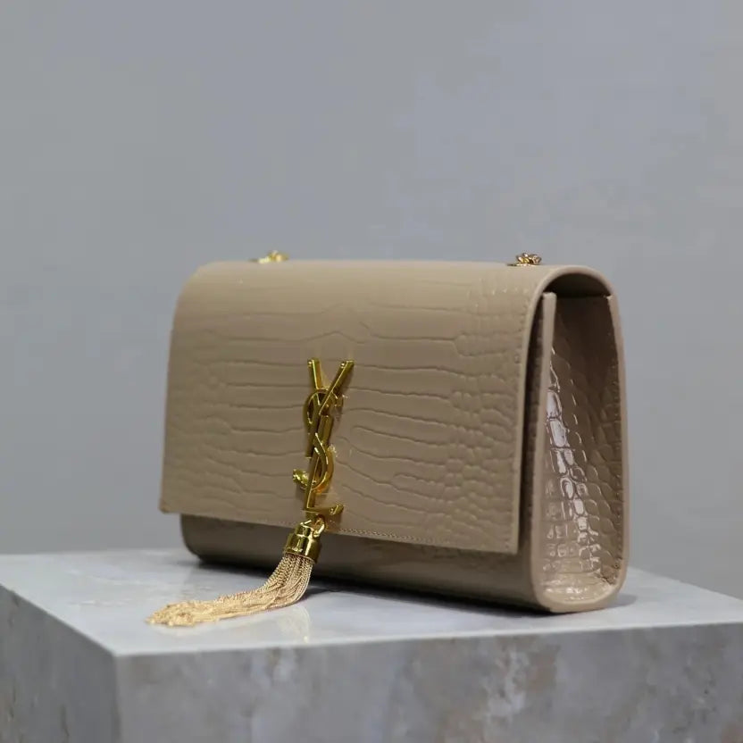 Boutique Quality || YSL KATE 24cm Tassel Bag in Brown
