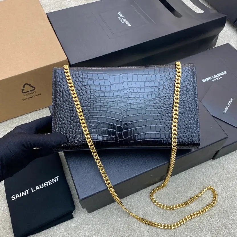 Boutique Quality || YSL Black Kate Chain Crossbody Bag