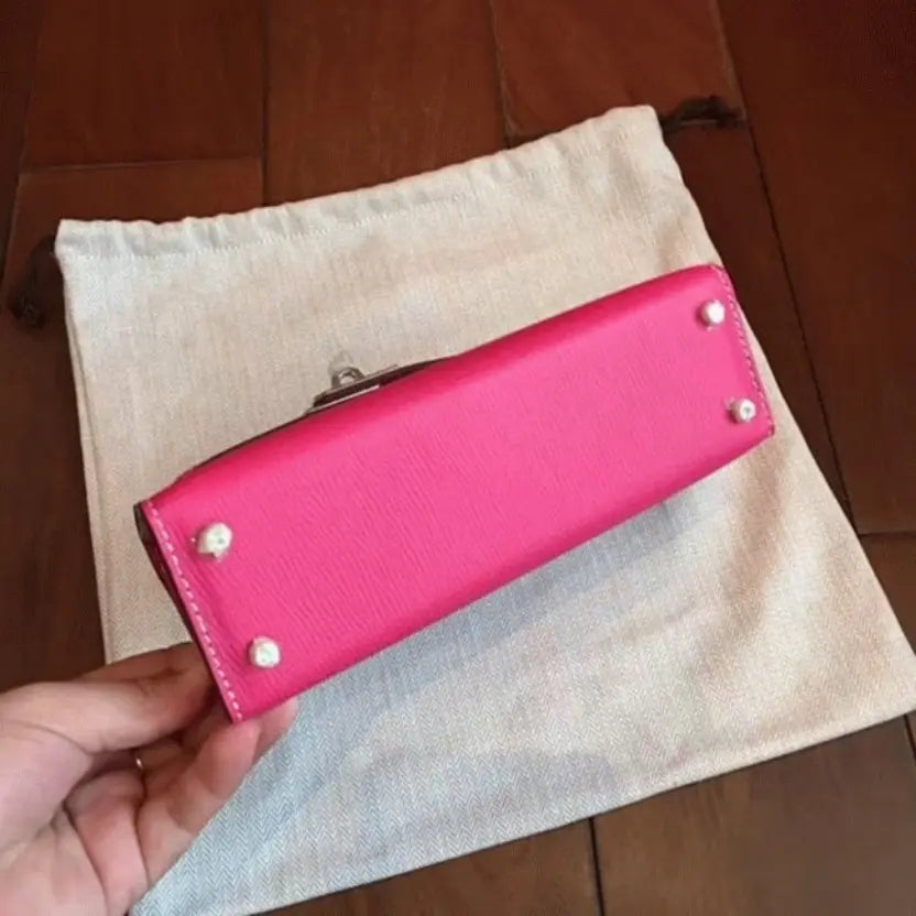 Boutique Quality || Rose Red Epsom Faux Hermes Kelly 20cm Handbag