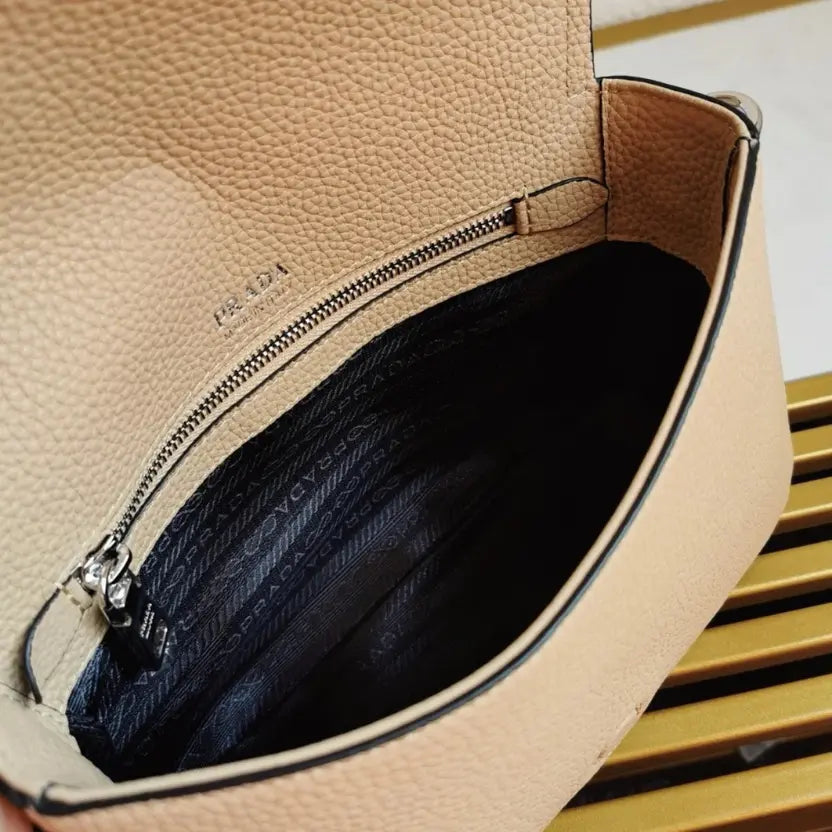 Boutique Quality || Prada Flap Shoulder Bag in Sand