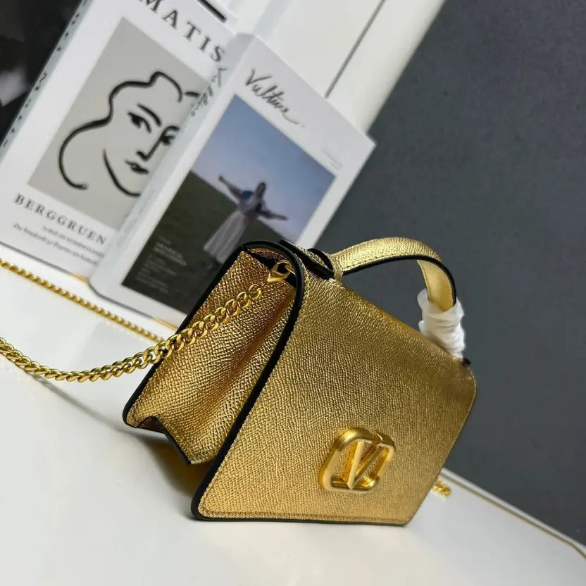 Boutique Level Quality || Valentino Garavani VLogo Signature bag in Golden