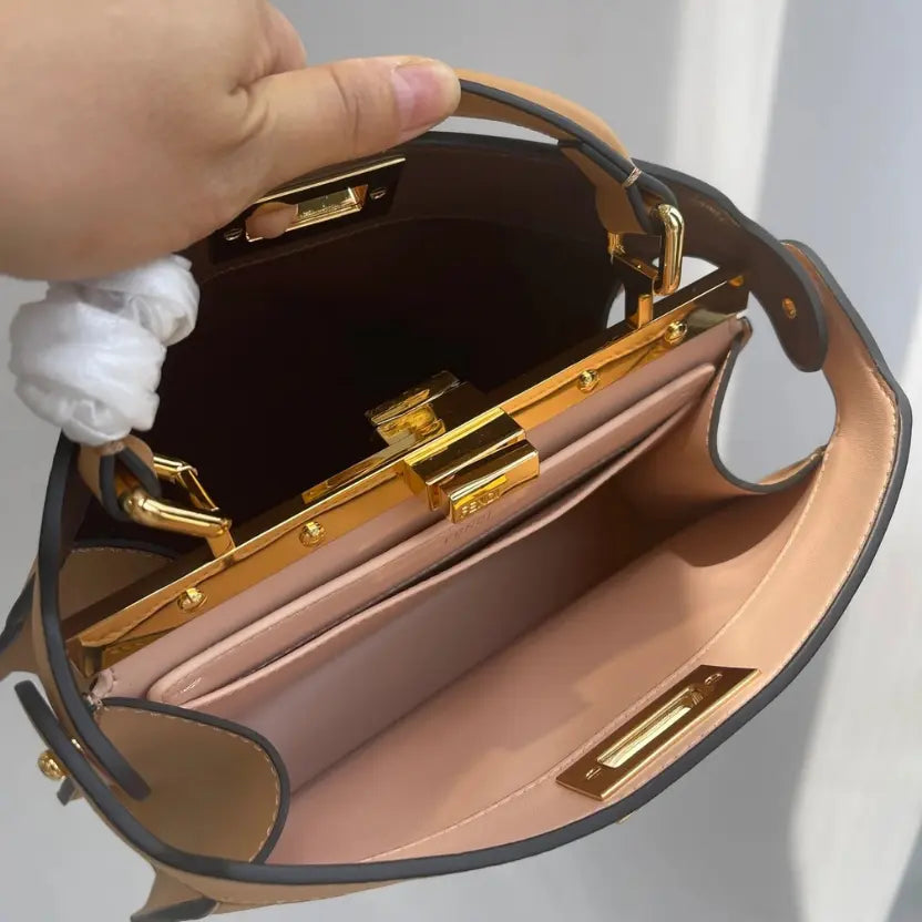 Boutique Quality || Fendi Classic Peekaboo Handbag in Brown