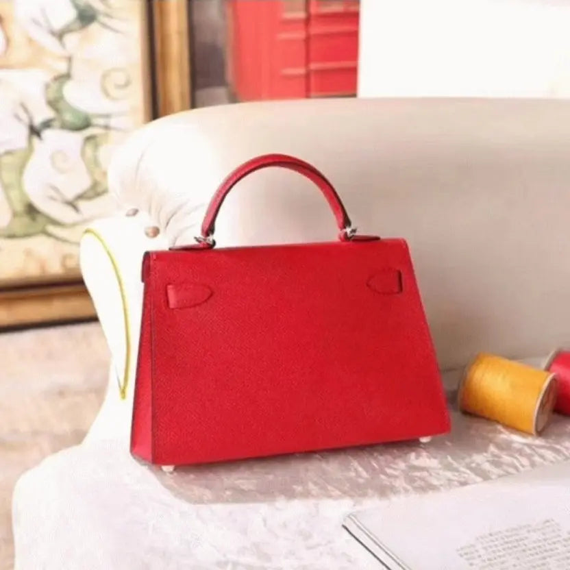 Boutique Quality || Red Epsom Knockoff Designer Hermes Kelly 20cm Purse