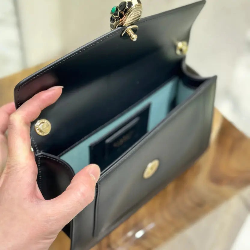 Boutique Level Quality || Bulgari Serpenti Forever Crossbody Bag in Black