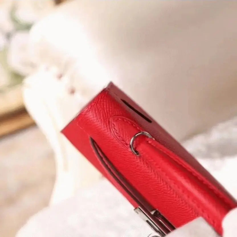Boutique Quality || Red Epsom Knockoff Designer Hermes Kelly 20cm Purse