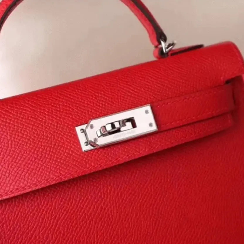 Boutique Quality || Red Epsom Knockoff Designer Hermes Kelly 20cm Purse