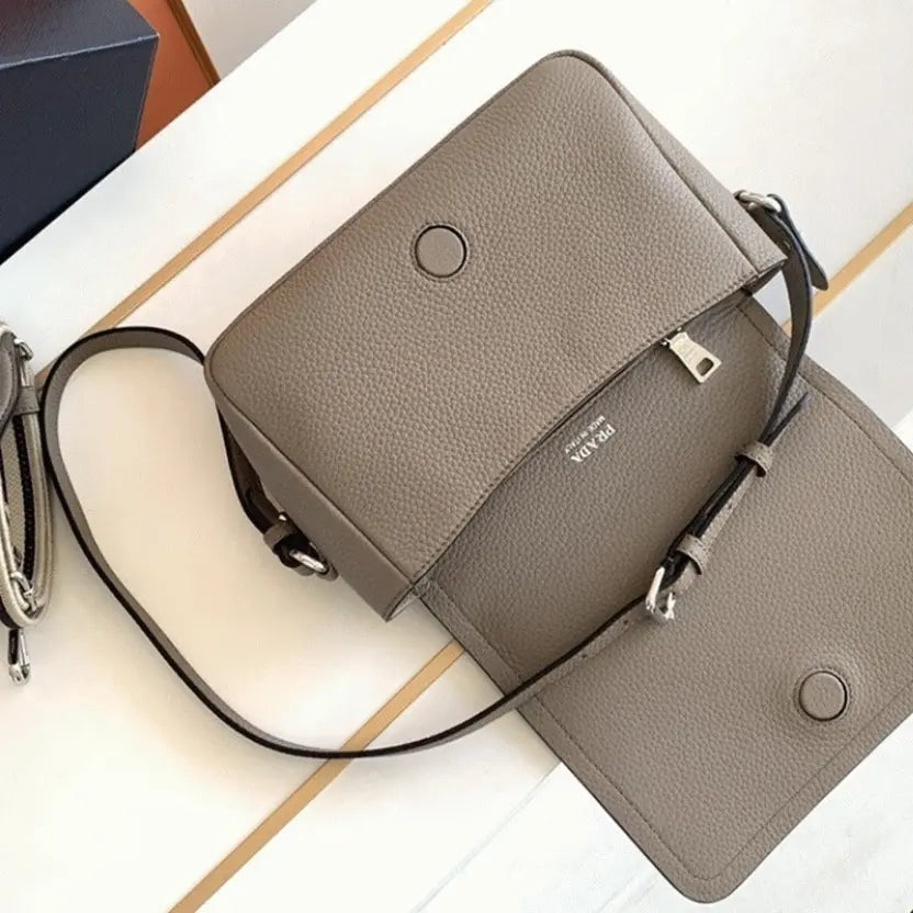 Boutique Quality || Prada Flap Shoulder Bag in Grey
