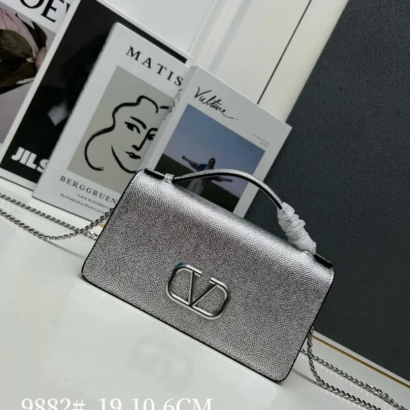 Boutique Level Quality || Valentino Garavani VLogo Signature Bag in Silver