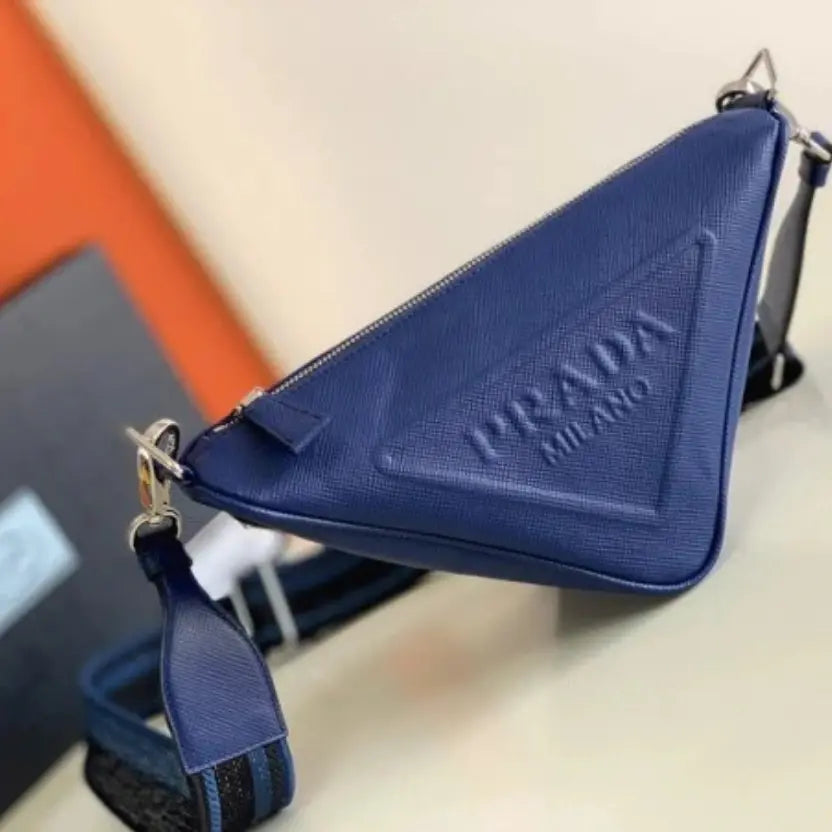 Boutique Quality || Prada Triangle Shoulder Bag in Blue