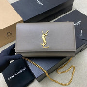 Boutique Quality || YSL Spherical Gray/Gold Kate Chain Crossbody Bag
