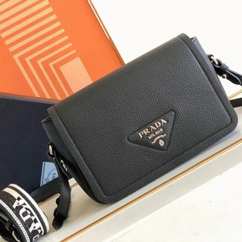 Boutique Quality || Prada Flap Shoulder Bag Knockoff in Black