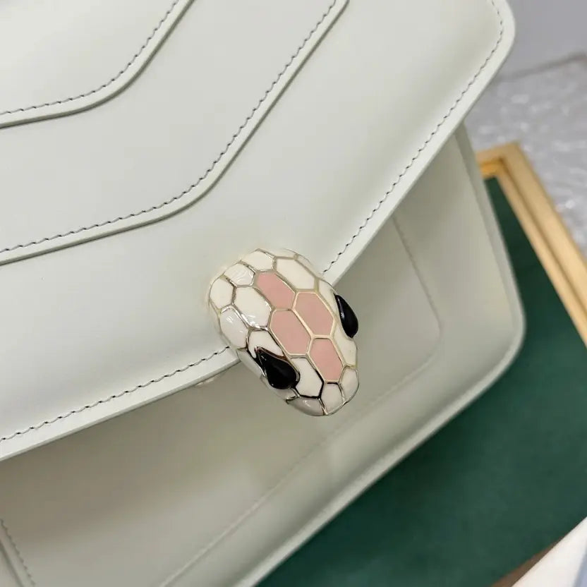 Boutique Level Quality || Bvlgari Serpenti Forever Handbag in White