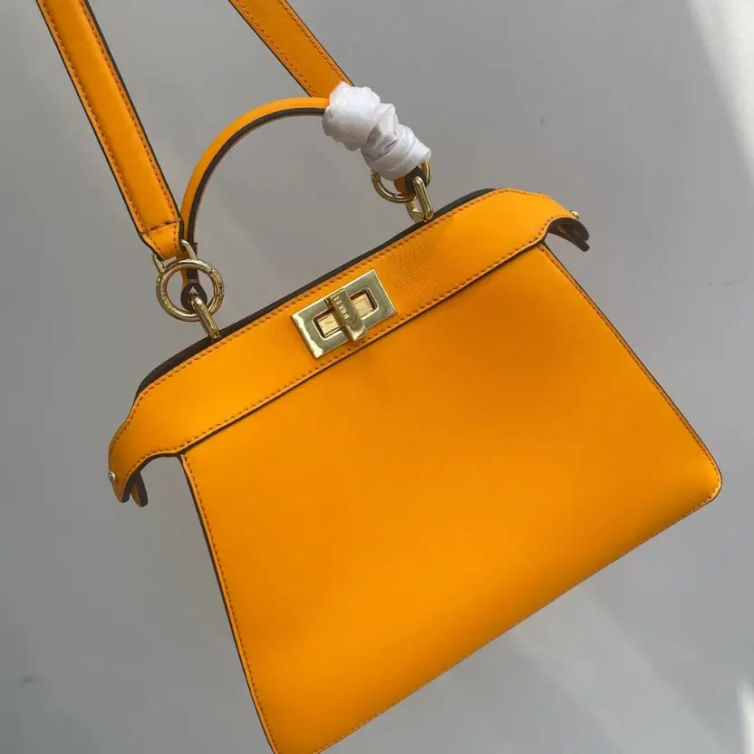 Boutique Quality || Fendi Classic Peekaboo Handbag in Yellow