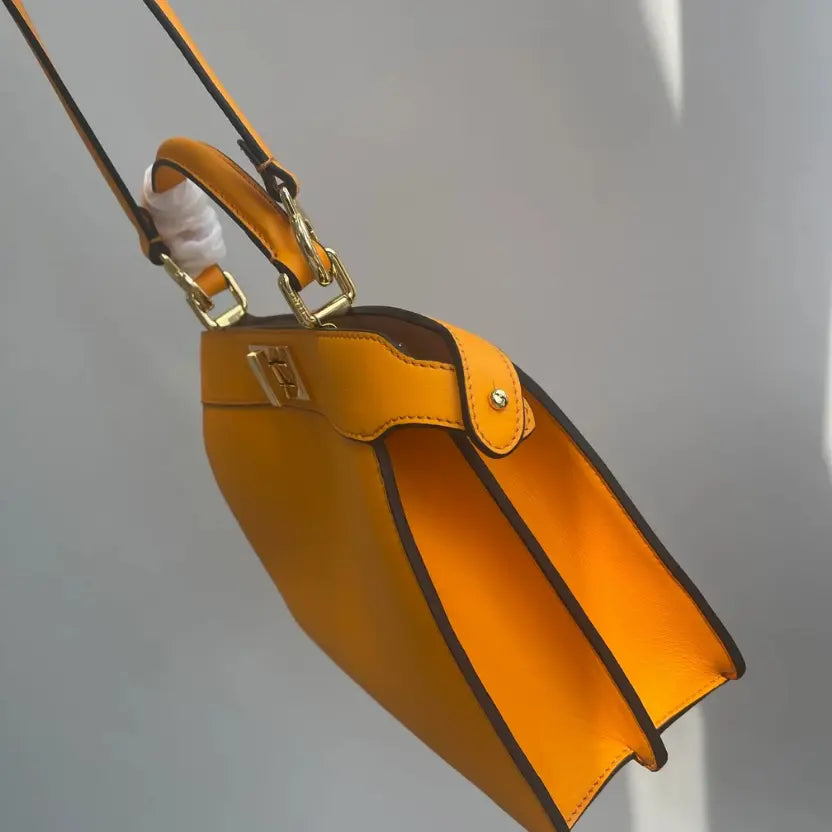 Boutique Quality || Fendi Classic Peekaboo Handbag in Yellow
