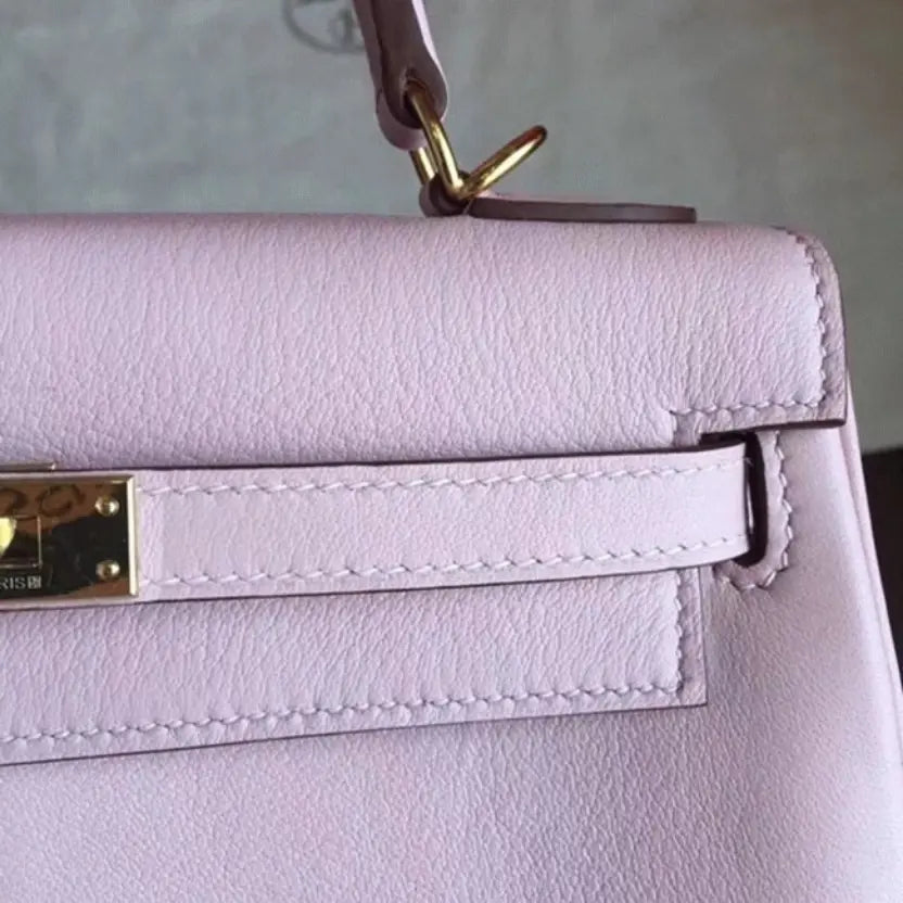 Boutique Quality || Rose Dragee Swift High Quality Hermes Kelly Retourne 28cm Bag