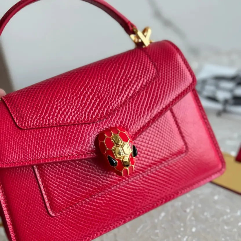 Boutique Level Quality || Bvlgari SERPENTI FOREVER Mini Handbag in Red