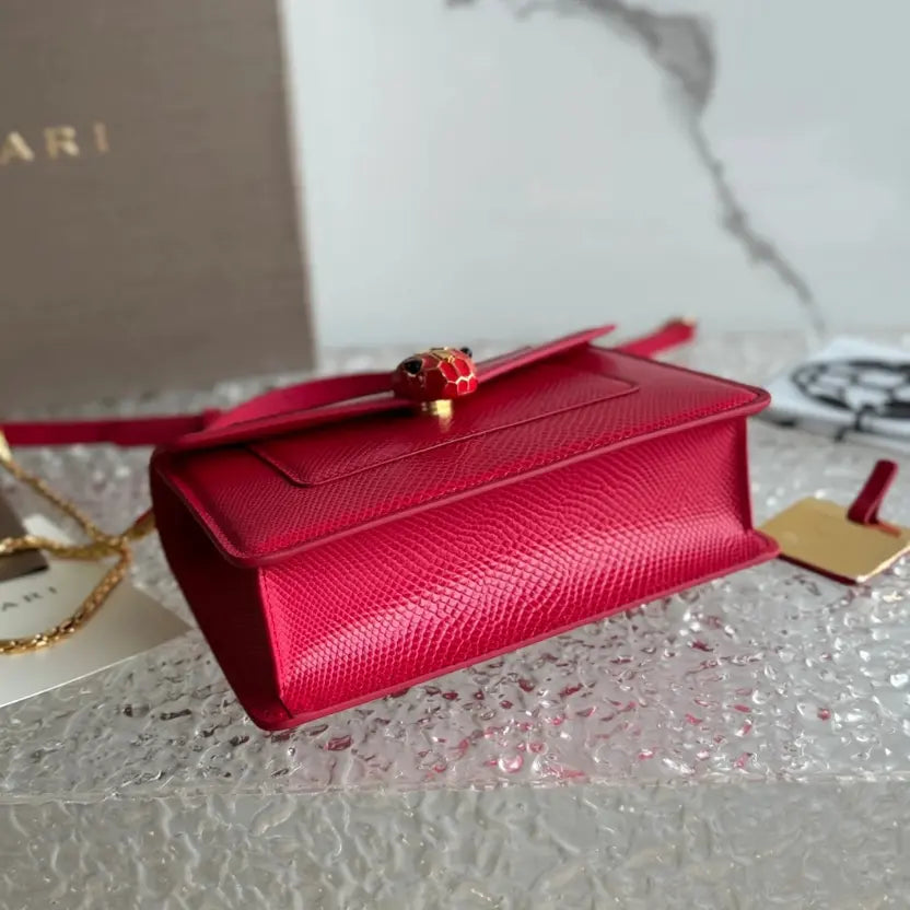Boutique Level Quality || Bvlgari SERPENTI FOREVER Mini Handbag in Red