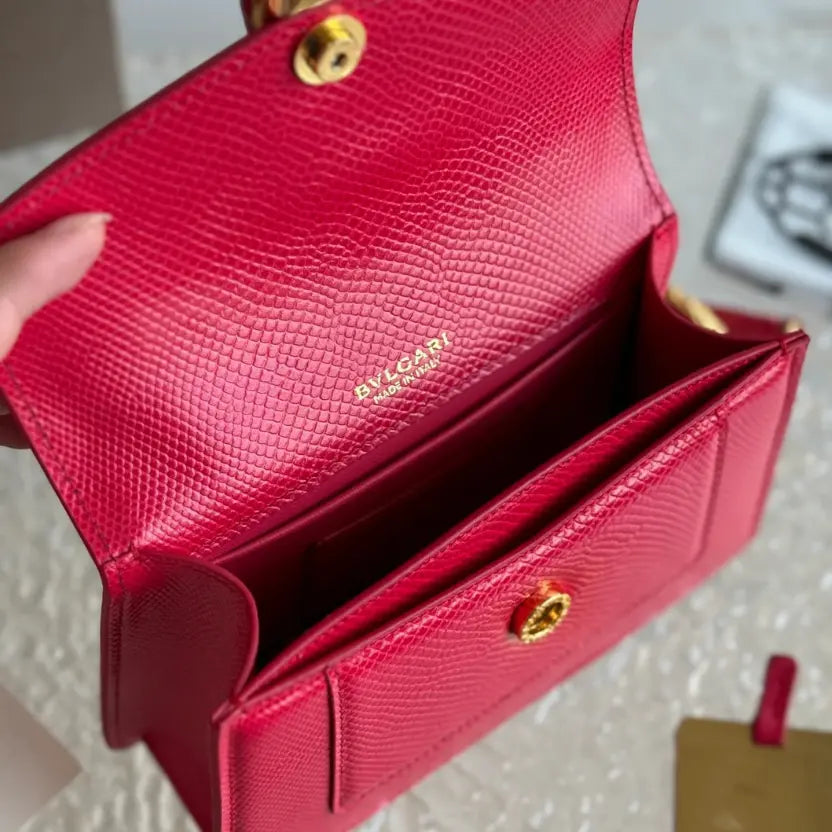 Boutique Level Quality || Bvlgari SERPENTI FOREVER Mini Handbag in Red