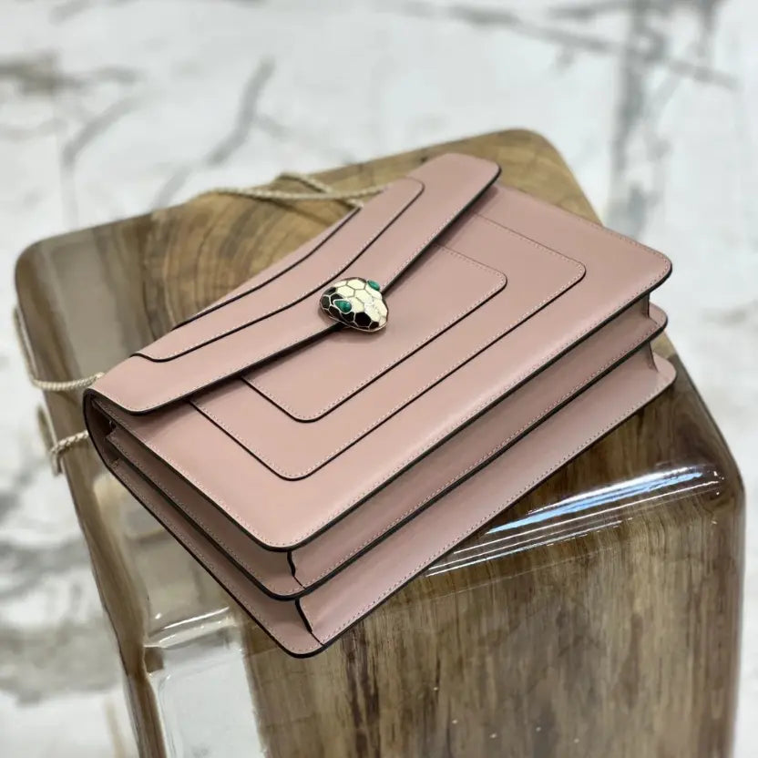 Boutique Level Quality || Bvlgari Serpenti Forever "Double" flap bag in Brown