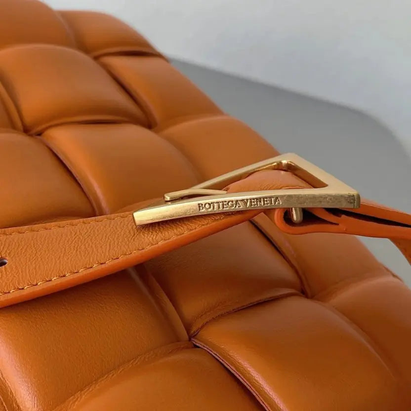 Boutique Quality || Bottega Veneta Faux Padded Cassette Bag In Orange