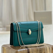 Boutique Level Quality || Bvlgari Serpenti Forever "Double" Flap Bag in Green