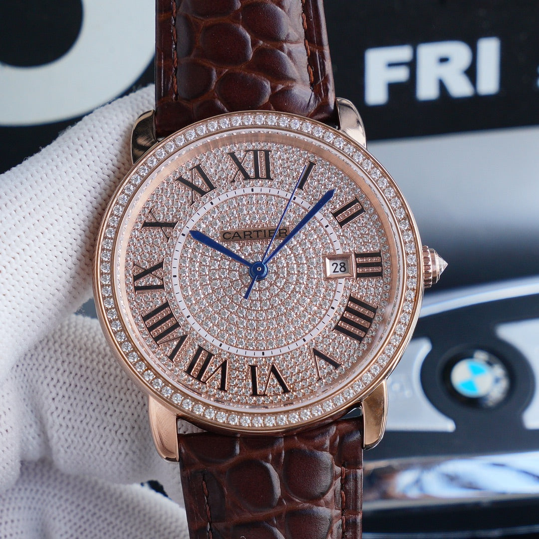 Cartier watch with a diamond-set dial